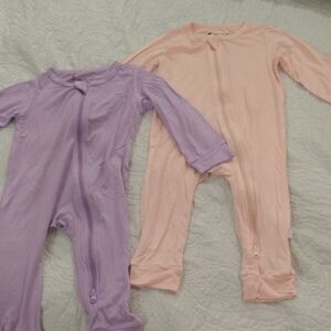 Kids One Piece Pajamas - Lavender and Peach By "Jimonda"
